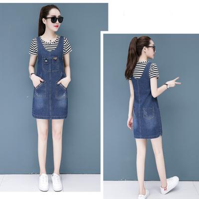 ĐẦM JEAN YẾM FORM SUÔNG TÚI DÂY KÉO WASH CÀO - NY802